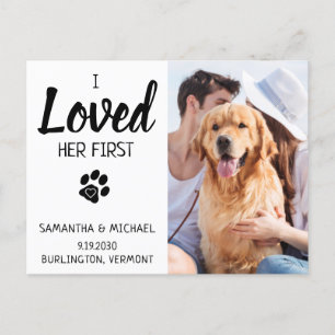 Anpassad Foto Hund Bröllop Save The Date Meddelande Vykort