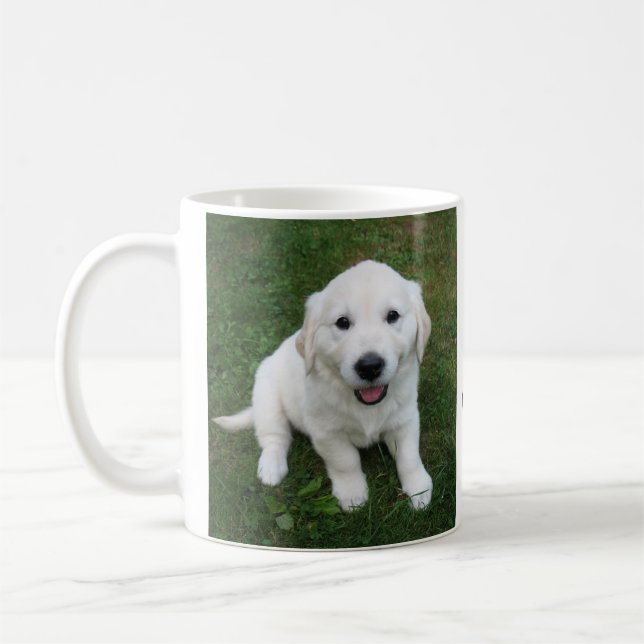 Anpassad Foto Husdjur Enkel Modern Namn Kaffemugg (Vänster)