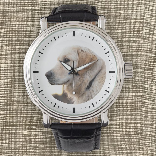 Anpassad Foto Husdjur Minimalistisk Modernt Minne Armbandsur (Skapare uppladdad)