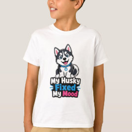 Anpassad Foto Husky Hund Husky Fixade Mitt Humör T Shirt