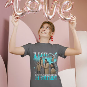 Anpassad Foto Jag älskar min pojkvän Vintage Bootl T Shirt