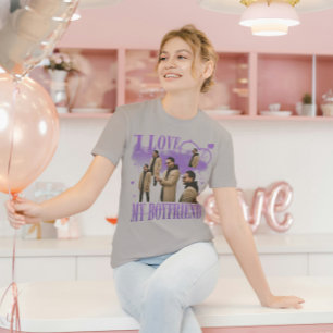 Anpassad Foto Jag älskar min pojkvän Vintage Bootl T Shirt