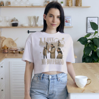 Anpassad Foto Jag älskar min pojkvän Vintage Bootl T Shirt