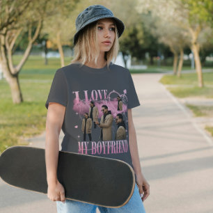 Anpassad Foto Jag älskar min pojkvän Vintage Bootl T Shirt