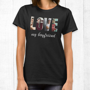 Anpassad Foto Kärlek Min Pojkvän Design Collage T Shirt