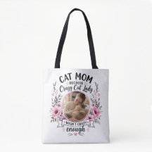 Anpassad Foto Kattmamma Blommig Toteväska