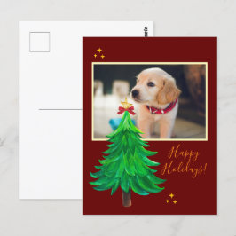 anpassad FOTO-kort jul hund husdjur akvarell Vykort