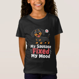 Anpassad Foto Korv Hund Fick Mig På Bättre Humör T Shirt