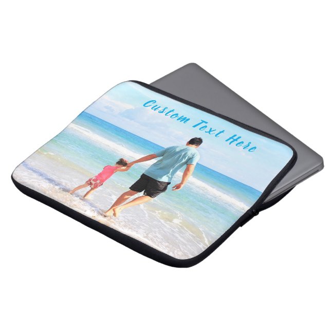 Anpassad foto laptopsleeve med personlig text laptop fodral (Framsida topp)