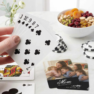 Anpassad Foto Mamma Est År Minimalistisk Casinokort
