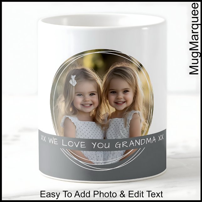 Anpassad Foto & Meddelande Vit & Grå C19 Minne Kaffemugg (Skapare uppladdad)