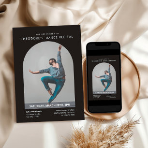 Anpassad Foto Modern Minimalistisk Dansrecital Inbjudningar