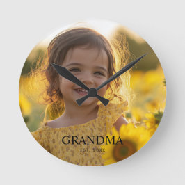 Anpassad Foto Mormor Rund Klocka