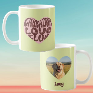 Anpassad Foto & Namn Labrador Love Club Rosa Hjärt Kaffemugg