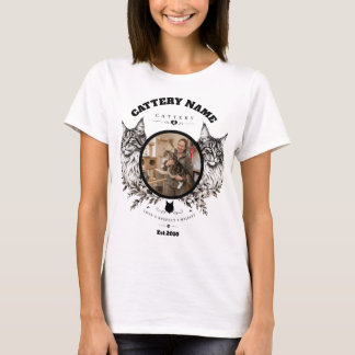 Anpassad Foto, Namn & QR-kod Maine Coon Uppfödare T Shirt