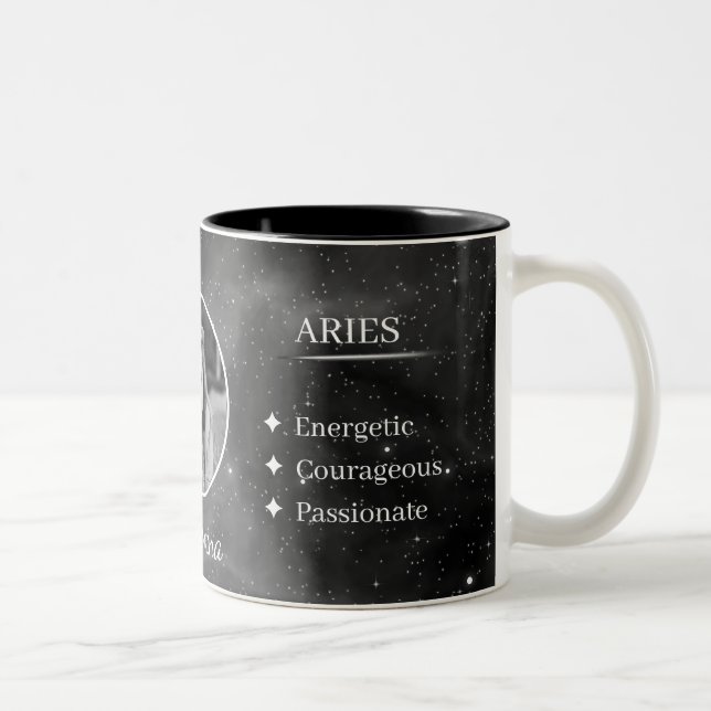 Anpassad Foto & Namn Väduren Zodiak Kaffe Mugg (Höger)