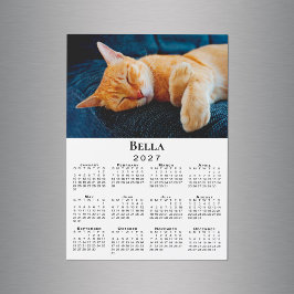 Anpassad Foto och Namn 2027 Kalender Magnet