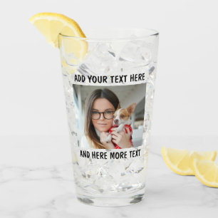 Anpassad foto och text eller namn glas kopp