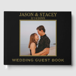 Anpassad Foto och Text Enkel Elegant Gästböcker