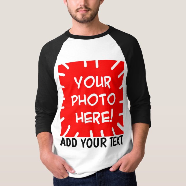 Anpassad foto och text långärmad skjorta t shirt (Framsida)