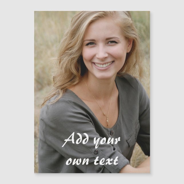 Anpassad. Foto och text. Magnetisk Inbjudningskort (Framsida)
