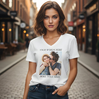 Anpassad Foto och Text T Shirt