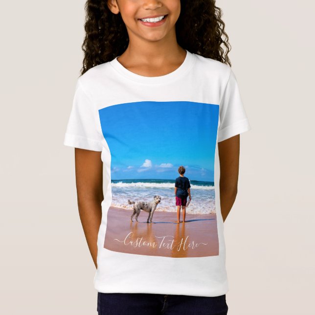 Anpassad Foto- och Text T-Shirt med Egen Design (Framsida)
