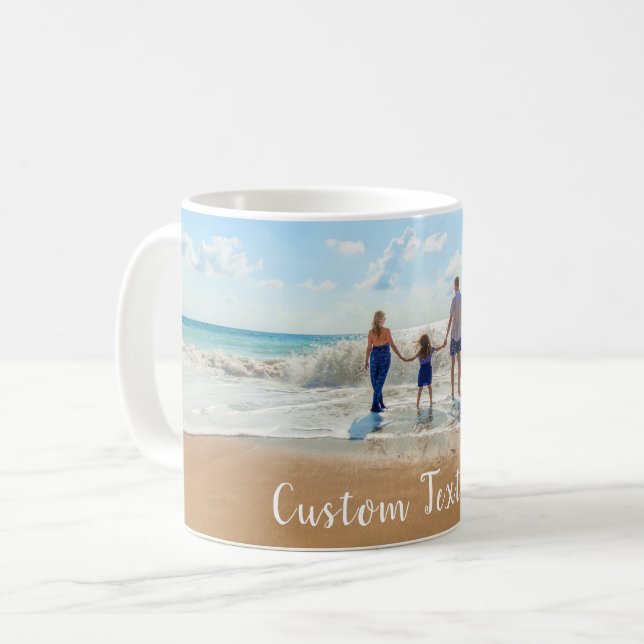 Anpassad foto- och textkaffemugg med egen design kaffemugg (Framsida vänster)