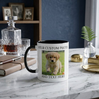 Anpassad foto- och textmugg Personlig gåva Kaffe  Mugg