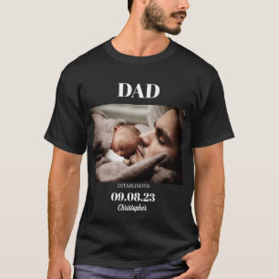 Anpassad Foto Pappa Fick Barn Födelsedatum Namn T Shirt
