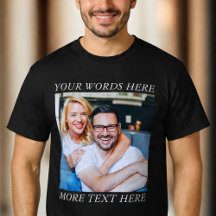 Anpassad Foto & Personlig Text Grafisk T-Shirt