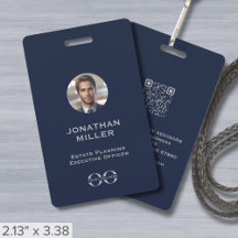 Anpassad foto QR-kod anställd ID-bricka