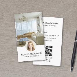 Anpassad Foto QR Professionell Inredningsdesigner Visitkort