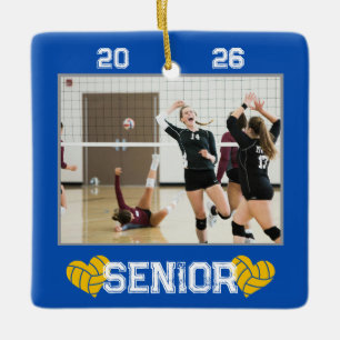 Anpassad Foto Senior År Volleyboll Julgransprydnad Keramik