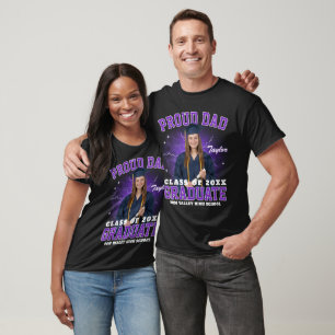 Anpassad Foto Stolta Mamma Pappa till Examinerad B T Shirt