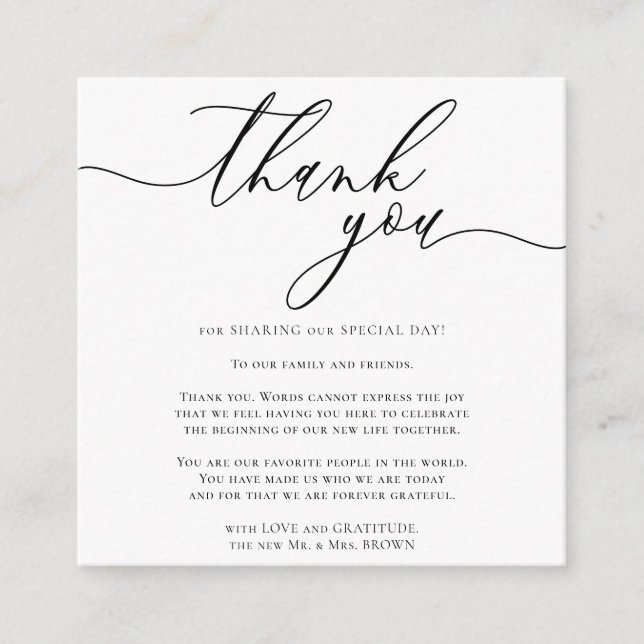 Anpassad Foto Tack Mini Tilläggskort (Framsida)