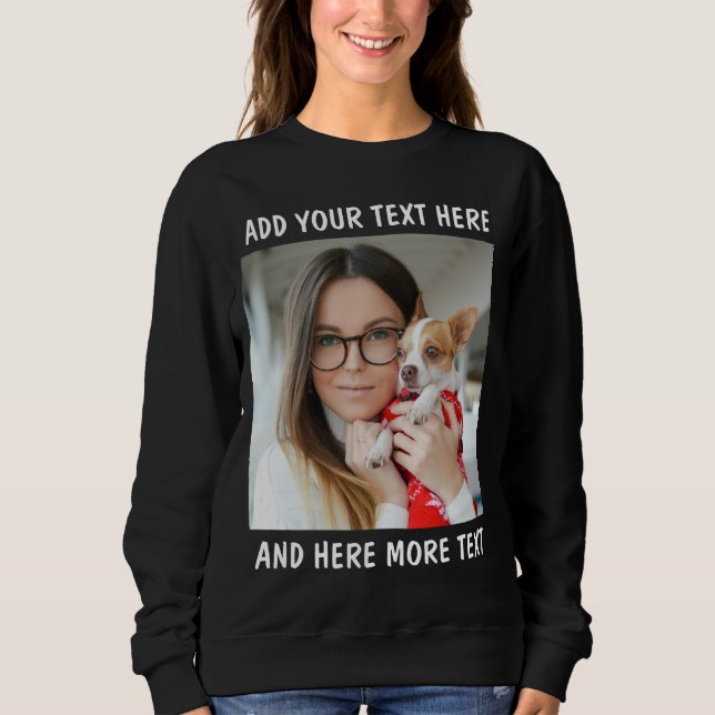 Anpassad Foto & Text eller Namn T Shirt (Framsida)