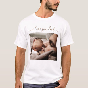 Anpassad Foto Text Jag Älskar Dig Pappa Present T- T Shirt