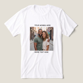 Anpassad Foto & Text Personlig T-Shirt | Ladda upp