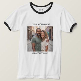 Anpassad Foto & Text Personlig T-Shirt | Ladda upp