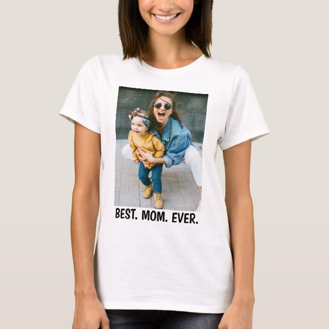 Anpassad Foto & Text - Världens Bästa Mamma T Shirt (Framsida)