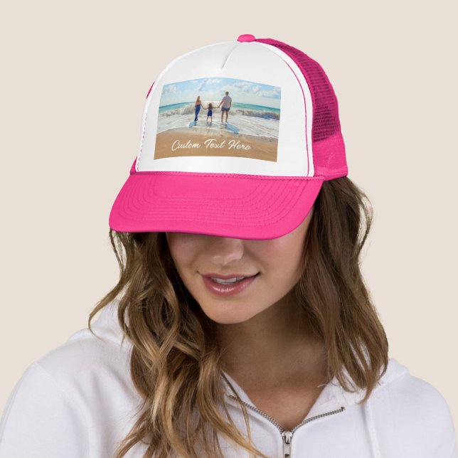 Anpassad Foto Trucker Hatt Dina Foton och Text Keps (In Situ)