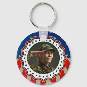 Anpassad Foto USA Militär - Veteran & Minnesdag Nyckelring
