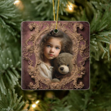 Anpassad Foto Utbroderad Design Julgransprydnad