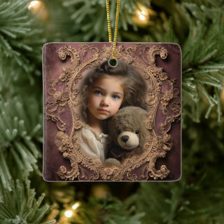 Anpassad Foto Utbroderad Design Julgransprydnad Keramik