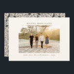 Anpassad Foto Vacker Grå Botanisk Elegant Julkort<br><div class="desc">Önska dina vänner och familj God Jul med dessa vackra kort med ditt favoritfoto och en vacker botanisk design i grått på baksidan.</div>