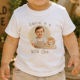 Anpassad Foto Vild En Första Födelsedag Baby T-Shi T Shirt