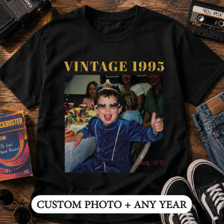 Anpassad Foto Vintage 1995 Födelsedag T Shirt