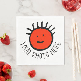 Anpassad Foto VITA LUNCHPAPPER SERVETTER Mall