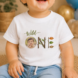 Anpassad Foto Wild One Baby 1-årsdagskläntel T Shirt